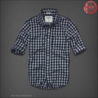 heren abercrombie fitch plaid lang overhemd donkerblauw zwart wit Outlet Nijmegen qvt4s719